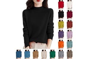 ZHIZAIHU Womens Mock Neck Sweater Cashmere Long Sleeve Fall Soft Knit Casual Pullover Cashmere Sweaters Top Fall Winter 2025