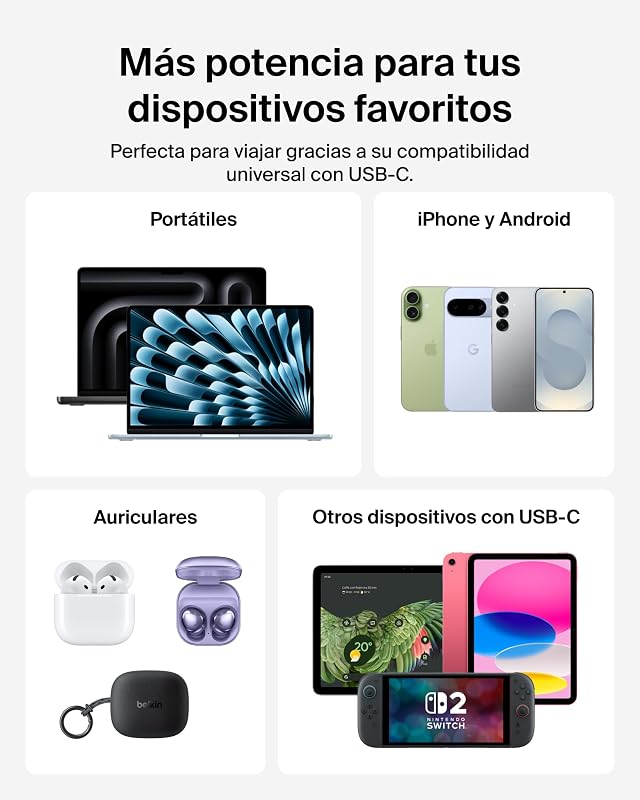 UltraCharge Pro Carregamento Rápido Bateria Externa de 27000mAh, Power Bank com Cabo USB C Integrado, USB PD e USB A de 240 W, Bateria Portátil para MacBook Pro, iPhone, iPad, Galaxy, Pixel, Cinzento Carvão