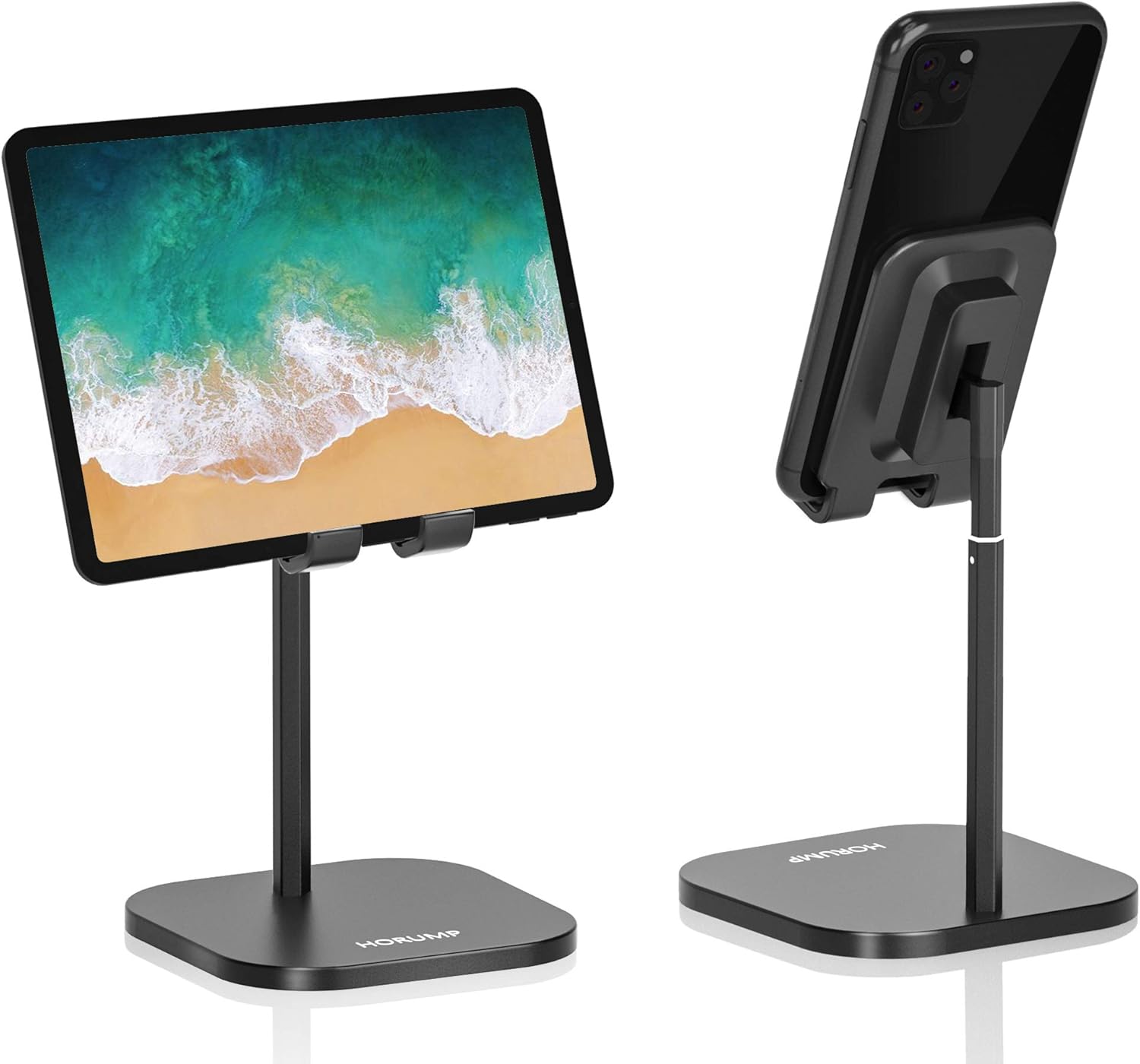 Cell Phone Stand for Desk, HORUMP Angle Height Adjustable Phone Holder Stand for Desk, Compatible with All Mobile Phones/Tablet