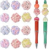 12Pcs Flower Ball Focal Beads for Pens Fancy Focal Beads for Beadable Pens Beadable Keychains Making