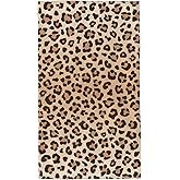 Perinsto Leopard Print Hand Towel Animal Skin Decorative Fingertip Towels Multipurpose for Bathroom Kitchen Gym and Spa, 27.5" X 15.7"