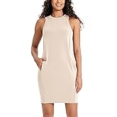 ODODOS Modal Soft Loose Tank Dress for Women Casual Sleeveless Sundress with Kangaroo Pocket Summer Dress