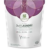 Grab Green Natural 3 in 1 Laundry Detergent Pods, Lavender + Vanilla-with Essential Oils, Organic Enzyme-Powered, Plant & Mineral-Based, White, 34 Oz, 60 Count