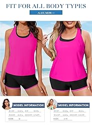 Aleumdr 3 Piece Athletic Bathing Suits Womens