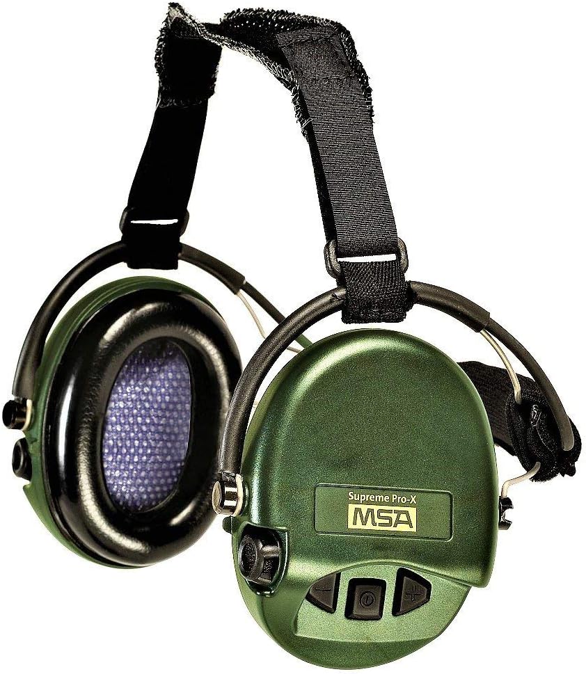 MSA Sordin Supreme Pro X with green cups - Neckband - Electronic Earmuff equipped with comfortable ear-seals, slim-design (Pack of 15)