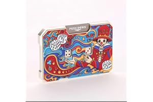 Press-Type Mechanical Card Dice – Zinc Alloy Fidget Toy, Portable Pocket Dice Set with 3D Color Printing, Metal Case, Ideal f