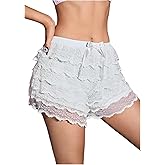 Milumia Women's Sexy Ruffle Lace Boyshorts Panties Underwear Y2k Bow Knot Bloom Shorts