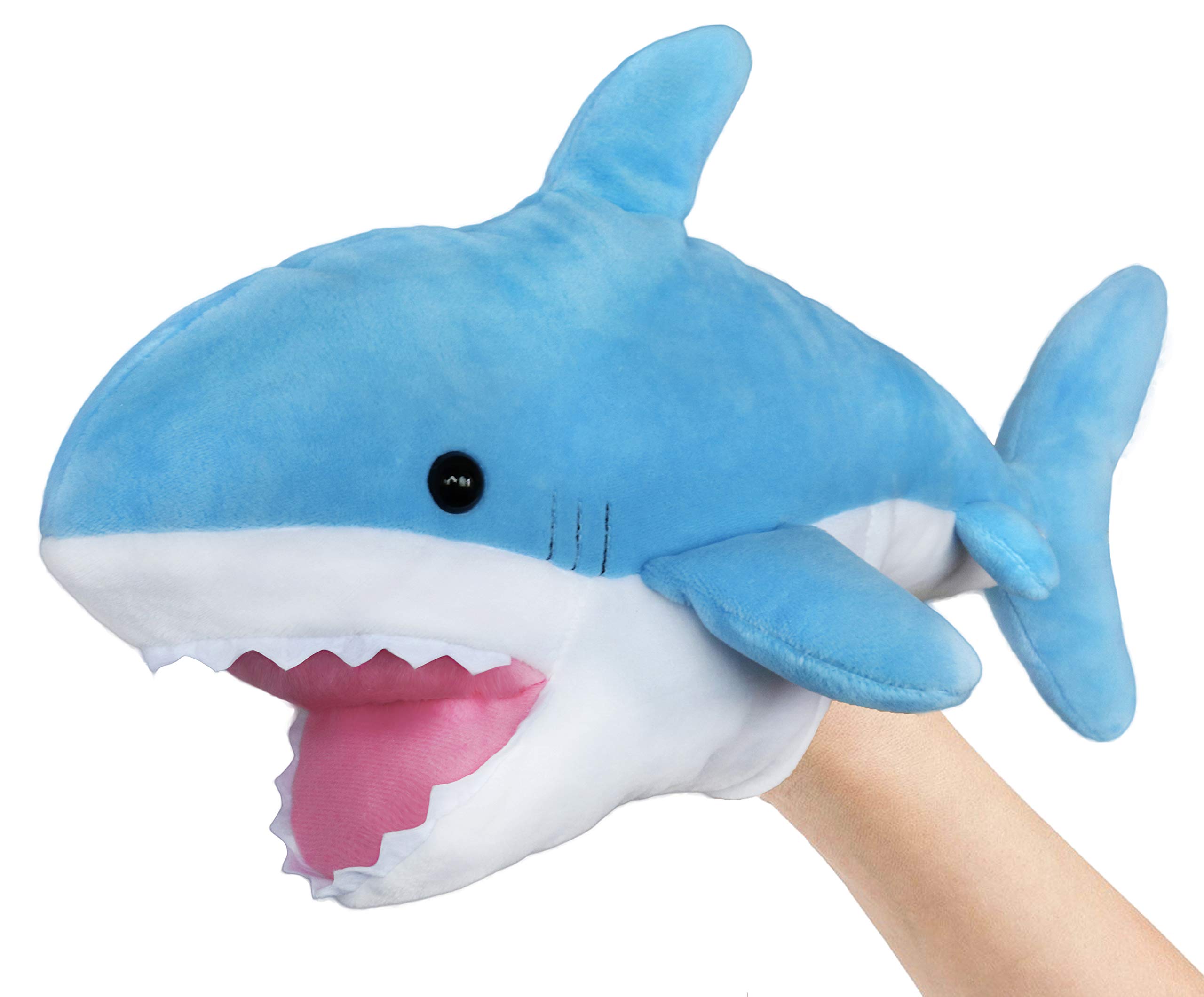 ICE KING BEAR Blue Shark Hand Puppet Soft Toy 13 Inches