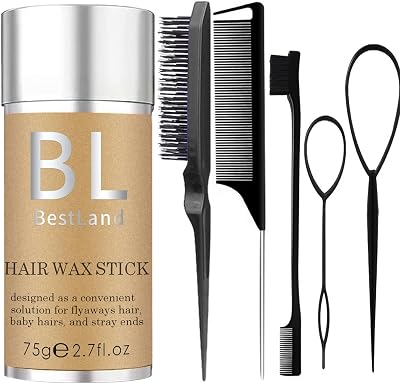 HQDA Hair Wax Stick & Black Brush Set Edge Control Frizz Non-Greasy