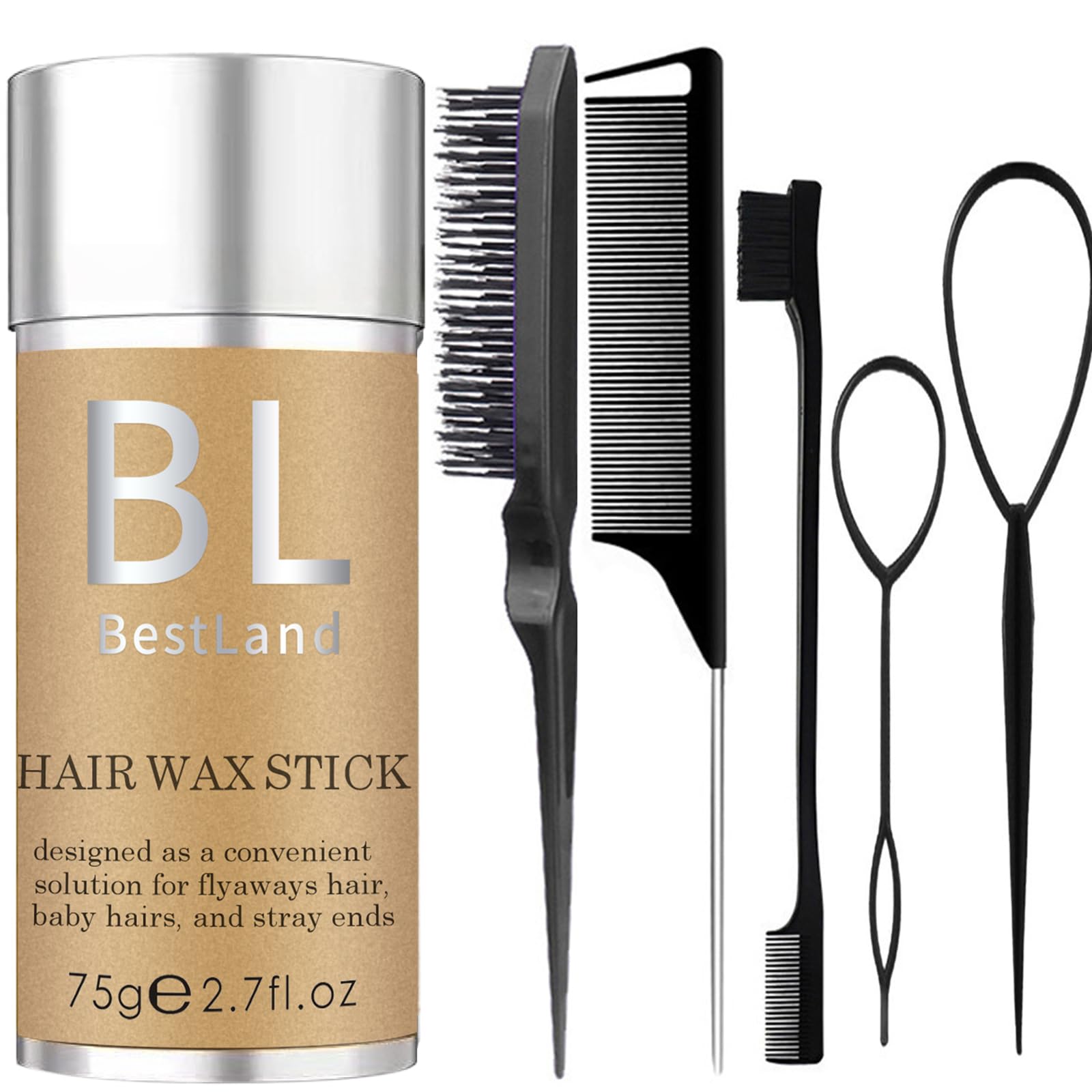 Hair Wax Stick for Hair Edge Frizz Control Anti-Frizz Non-greasy Broken Hair Styling Finishing Wax Stick Men Women Styling Products (2PCS)