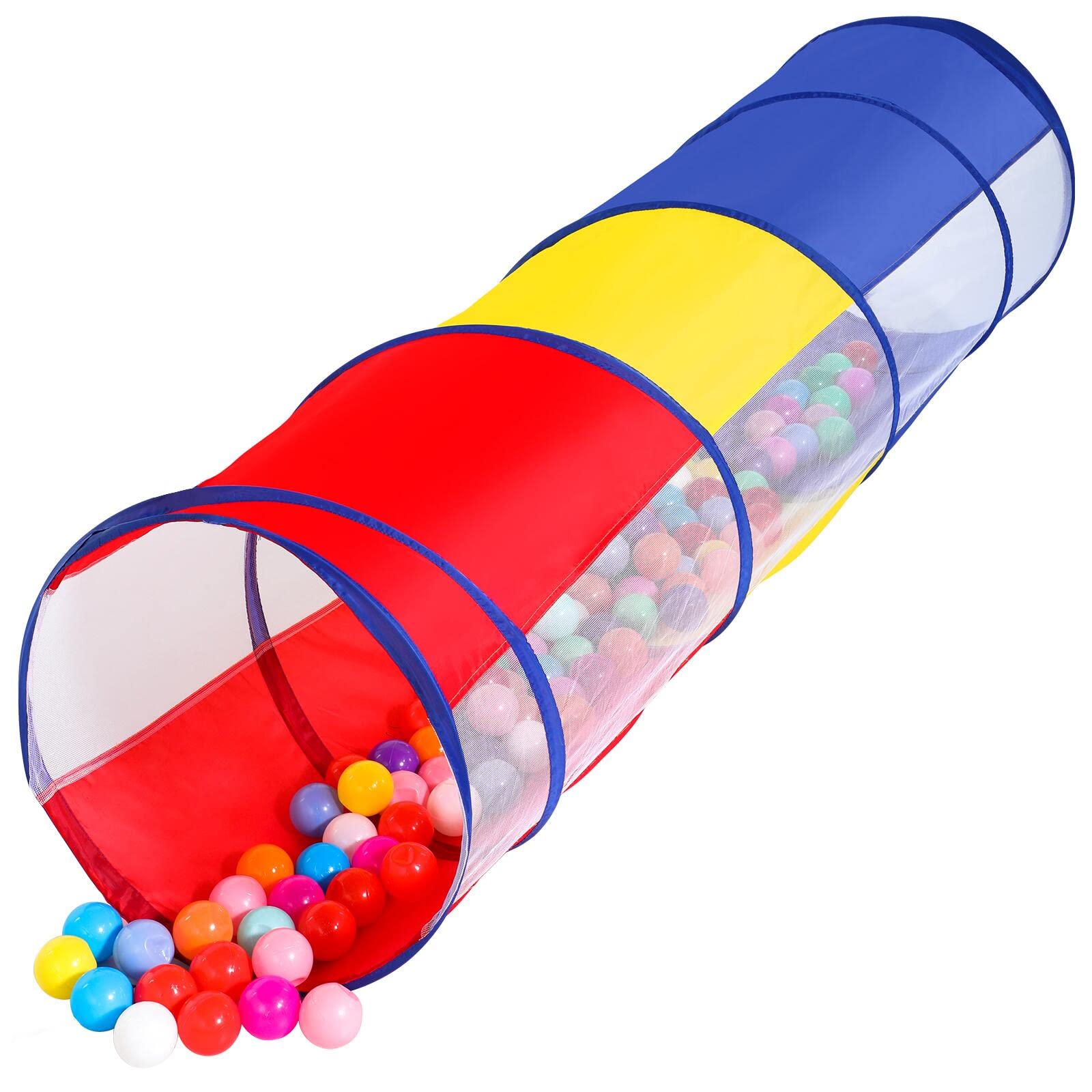 Photo 1 of Kids Play Tunnel Tent for Toddlers, Colorful Pop Up Crawl Tunnel Toy for Baby or Pet with Breathable Mesh, Collapsible Gift for Boy and Girl Play Tunnel Indoor and Outdoor Game