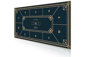 ARTGAME Texas Hold'em Poker Mat | Portable Poker Table Top, 45'' Round, Water Repellent, Noise Reduction, Family Entertainment, Casino,Blue