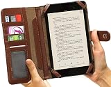 Navitech Brown Leather Book Folio Case Cover Stylus Pen for Kindle Fire HD 7" view 2