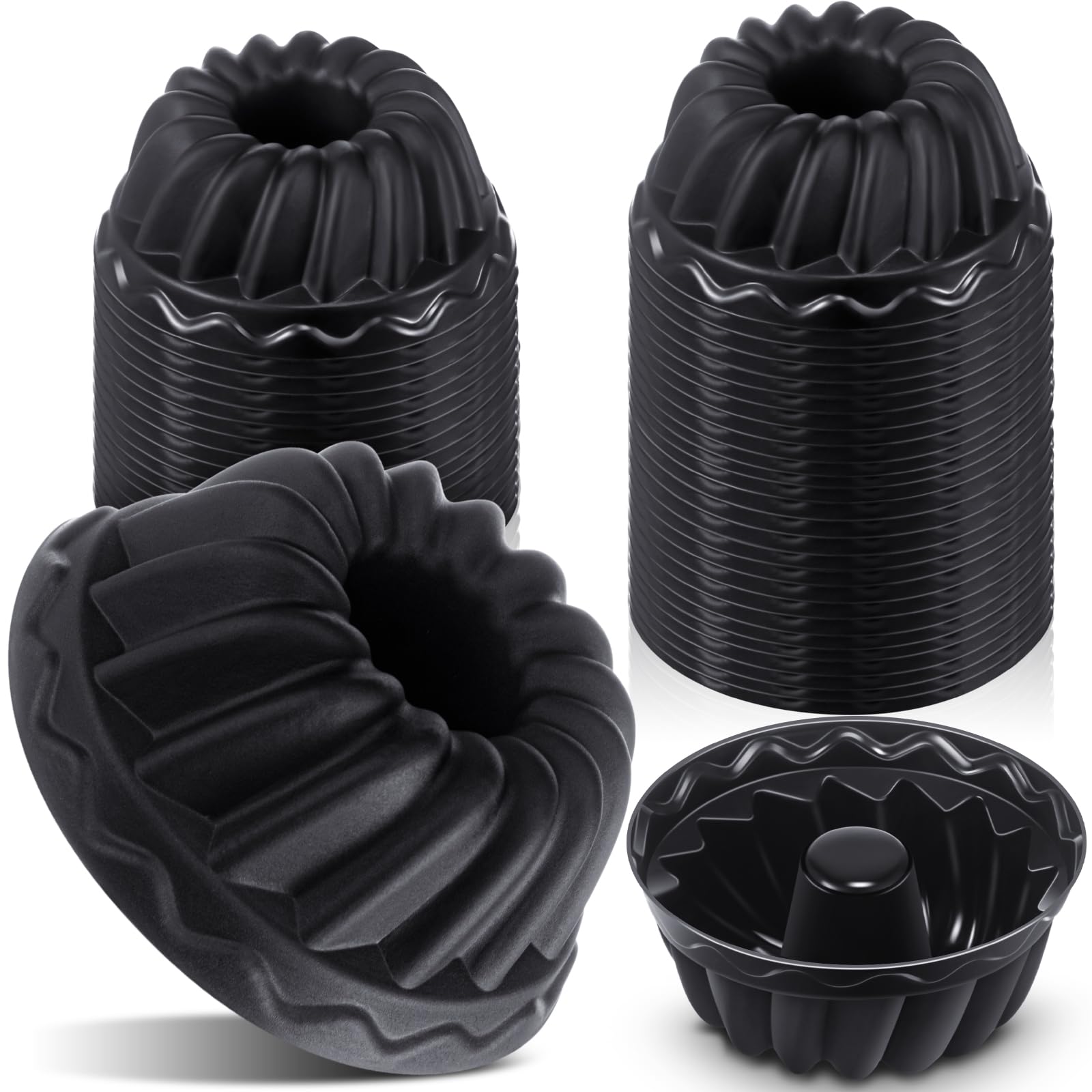 Photo 1 of Reallnaive 100 Pack Mini Silicone Donut Mold 2.6 Inches Baking Pan Cups Small Cake Pans Reusable Nonstick Silicone Mini Cake Molds for Pumpkin Cakes, Jelly, Bagel, Muffin, Brownies