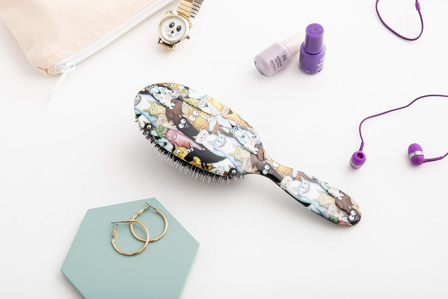 Rock & Ruddle Natural Mixed Boar Bristle Hair Brush for Women and Kids (Large, 21cm) - Image 5