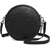 COOLCY Leather Crossbody Bags,Circle Purse Shoulder Bag, Fashion Round Handbag for Travel,Valentine's Gift for Women