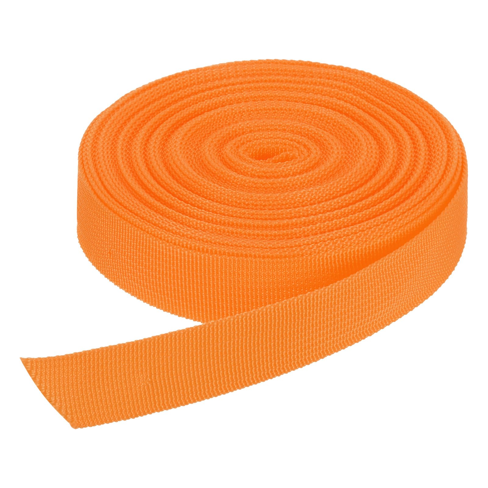 DMiotech 10 Yard x 1 Inch Width Nylon Webbing Strap Poly Flat Webbing Strapping for DIY Craft Backpack Strapping, Sewing, Outdoor Gear Repair, Orange