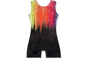 EQSJIU Toddler Leotard for Girl Gymnastics Sleeves Sparkly Tumbling Dance Leotards for Baby Girls Kids Teens 1-10 Years