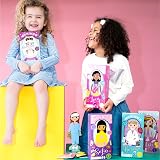 Floss & Rock Magnetic Florence Doll - 40pc Wooden Dress-Up Doctor Nurse Patient view 6