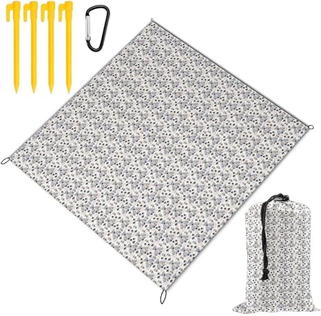 Amazon Co Jp 折りたたみ式ピクニックブランケット145x150cm プランテーションフローラルアニマルプリント付きコアライラスト 屋 外ビーチブランケット防水防砂ポータブルマットハイキング キャンプ 家族の外出 旅行 ホーム キッチン