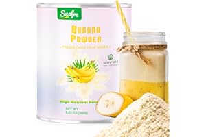 SNAFRE Banana Powder, 8.82OZ Freeze Dried Banana Powder, Freeze Dried Fruit, No Added or Sugar, Suitable for Baking, Oatmeal, Cereal, Yogurt, Smoothies, Juice
