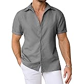 Snullo Mens Casual Short Sleeve Button Down Shirt Beach Cocktail Summer Wedding Shirts Business Work Office T-Shirts