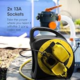 SLx Outdoor Extension Lead 20m 2 Socket Reel IP54 Waterproof UK Plug view 2