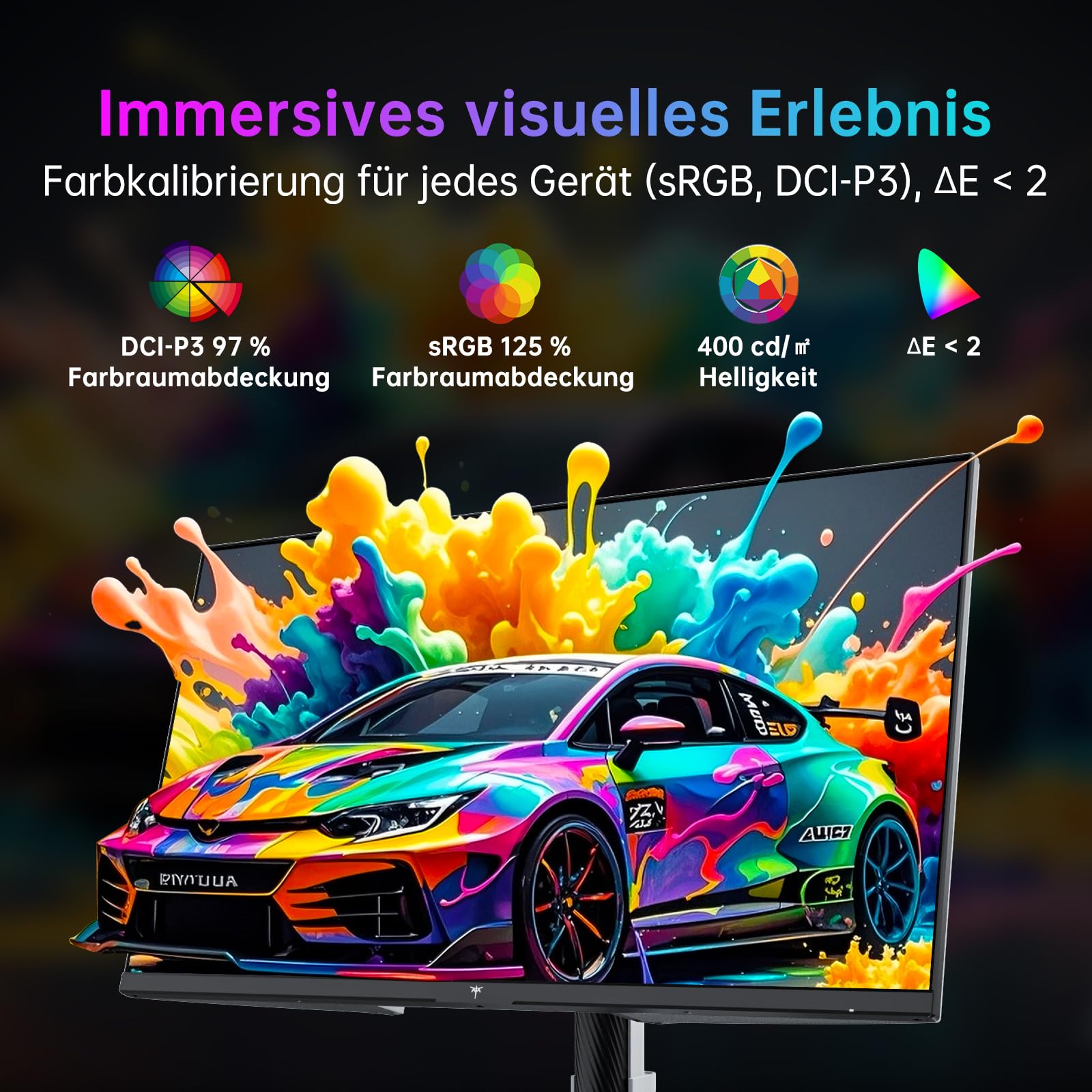 KTC 4K Gaming Monitor 27 Zoll | Dual Mode 4K@160Hz / FHD@320Hz nahtloses Umschalten | Schnelles IPS-Panel | 1ms | HDR400 | Adaptive Sync | 125% sRGB, 97% DCI-P3, ΔE<2 | USB C 90W | KVM | Weiß 4