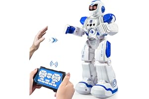 Onadrive Remote Control Robot for Kids Intelligent Programmable Robot with Infrared Controller,Dancing,Singing, Moonwalking and LED Eyes,Gesture Sensing Toys Kit for Childrens Entertainmen (Blue)