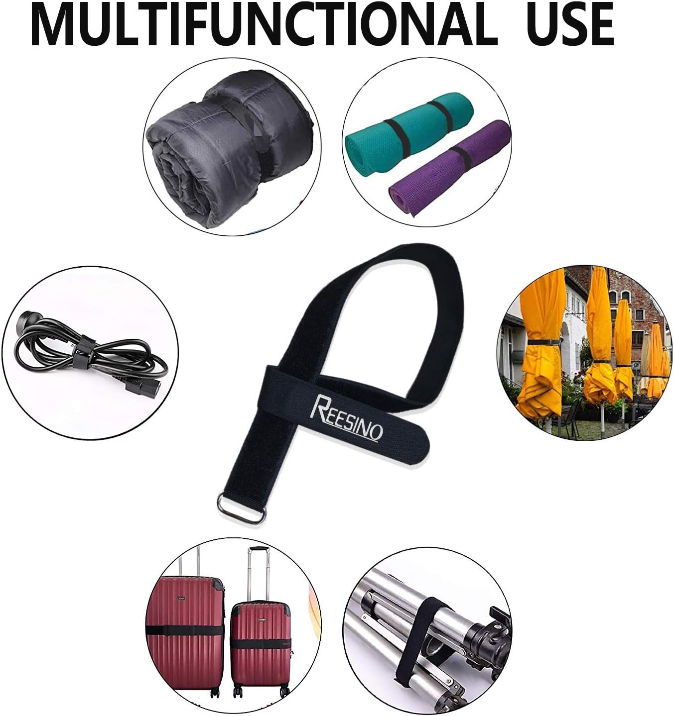 【UpgradedLength】Bike Rack Straps, 2 Pack Bike Wheel Straps, Double