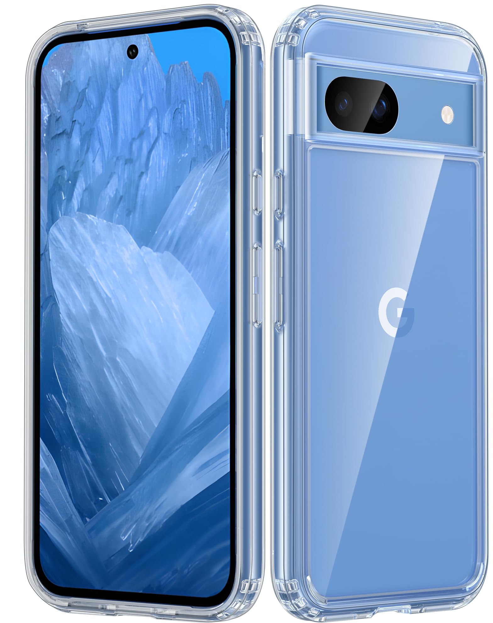 Photo 1 of FNTCASE for Google-Pixel 8a Case Clear: Support Wireless Charging Military Grade Drop Protection Anti Yellowing Cell Phone Cover - Rugged Durable Shockproof Protective Bumper(Clear)