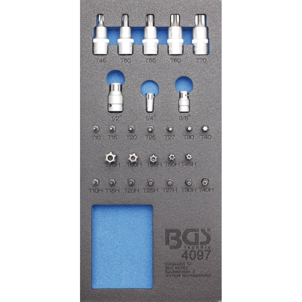 BGS 4097 | Tool Tray 1/3: Bit and Bit Socket Assortment | 27 pcs.