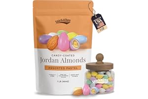 Snackathon Jordan Almonds, Assorted Pastel Candy-Coated Almonds, 1 LB Resealable Bag, Made in USA, Bulk Italian Confetti Wedding Favors, Baby & Bridal Showers, Party Buffets, Events & Holidays