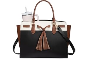LOVEVOOK Laptop Bag for Women,Work Tote Bag with Large Cup Holder,Leather Computer Bag Teacher Bag Handbag Gifts for Women