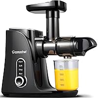 Juicer Machines,AMZCHEF Slow Masticating Juicer Extractor, Cold Press Juicer with Two Speed Modes, 2 Travel bottles…