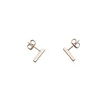 HONEYCAT Flat Drop Bar Stud Earrings in 18k Rose