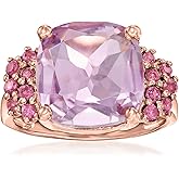 Ross-Simons 4.90 Carat Amethyst and .60 ct. t.w. Rhodolite Garnet Ring in 18kt Rose Gold Over Sterling