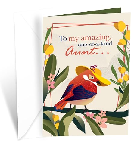 Old English Co. Cute Birthday Cards For Auntie - 'Amazing Auntie' Birthday Gifts For Her...