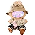 17cm Doll Clothes Set (No Doll), 5 Pieces Dress Outfit Set for 6.7inch Doll Suit, Fashion Chic Hat & Clothes Accessories for 1st/2nd/3rd Gen Doll Play & Display Brown