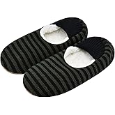 VAGUKU Mens Cozy Soft Sole Slipper Socks With Non Skid Bottoms, Warm Slipper Socks With Grippers For Men, Fuzzy House Slippers