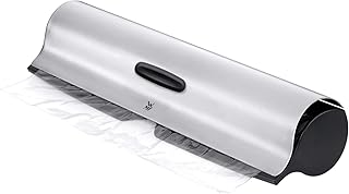 WMF Gourmet Folienschneider, mit gezahntem Metaldeckel 32 cm, Cromargan Edelstahl poliert, geeignet für Frischhalte-, Alufolie oder Back- Butterbrotpapier ab