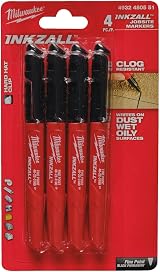 Milwaukee InkZall Markers Black 4 Pack view 1