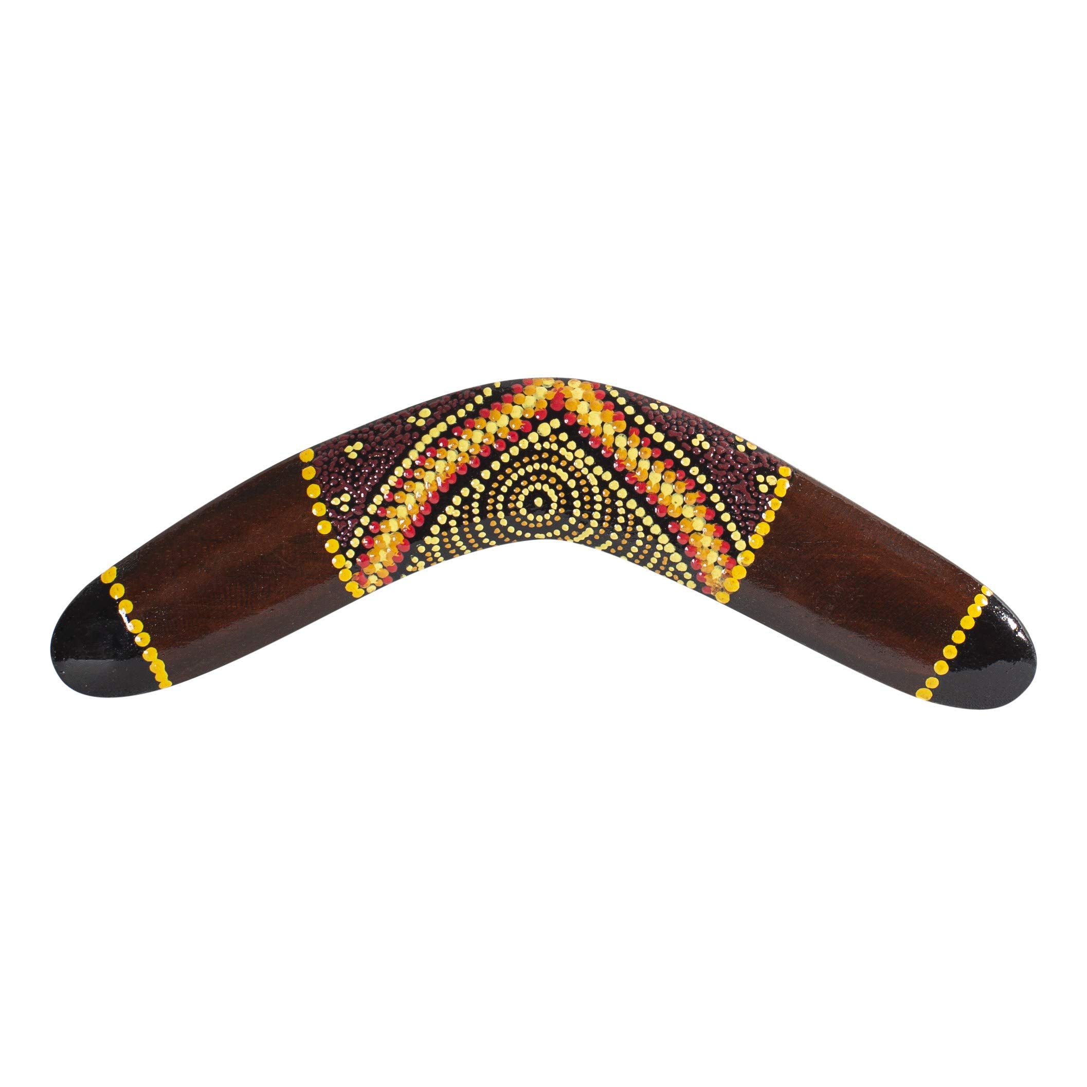 Australian Treasures - boomerang 11.8'' - wood - handpainted & handcrafted — image 1
