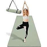 BEAUTYOVO Extra Wide & Thick Yoga Mat - 72" x 32| 30" x 1/3| 1/4", Double-Sided Non Slip Yoga Mat with Strap, Professional TP