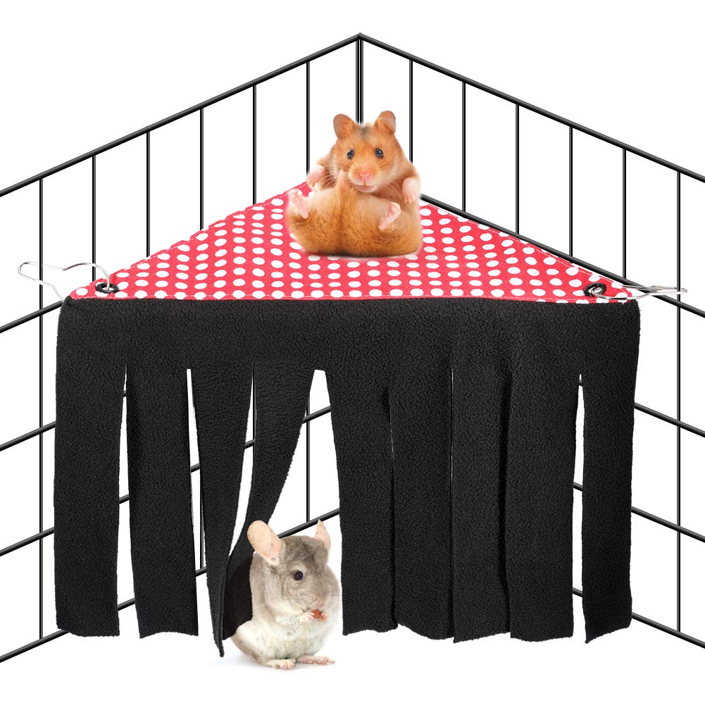 YOUTHINK Guinea Pig Hideout, Small Animal Corner Fleece Forest Hideaway Hammock Sleeping Bed Triangle Hammock for Ferrets Chinchillas Rats Rabbit Other Small Pets