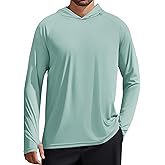PINSPARK Men's UPF 50+ Long Sleeve Rash Guard - Sun Protection Hoodie UV SPF Fishing Shirt for Athletic Running Swim Hiking