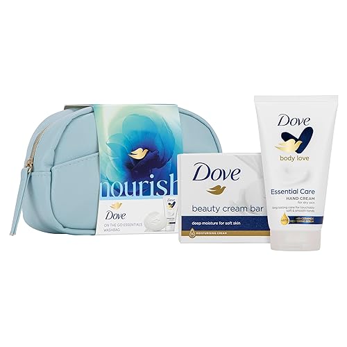 Dove Nourish On-the-Go Essentials Skin Care Gift Set For Her in a mini washbag 2 piece