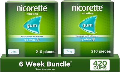 Nicorette Icy White 2mg Gum (210 Pieces) Pack of 2