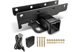 EYOUHZ for Jeep Wrangler JK Accessories Towing Hitch Receiver with 4-Pin Wiring Harness Compatible with 2007-2018 Jeep Wrangler JK JKU, Rear Bumper Trailer Hitch Kit 2 Inch Tow Hook Combo with Cover