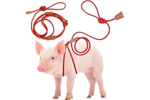 Drunhan Mini Pig Harness & Leather, Pet Pig Supplies, Adjustable Rope (9 inches Long -1/2 inches Diameter), Suitable for Small and Medium-Sized Pet Pigs(Red)